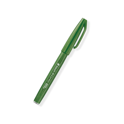 Pentel Fude Touch Brush Sign Pen - Series 1 (18 colors) - Olive Green by Techo Treats Stationery