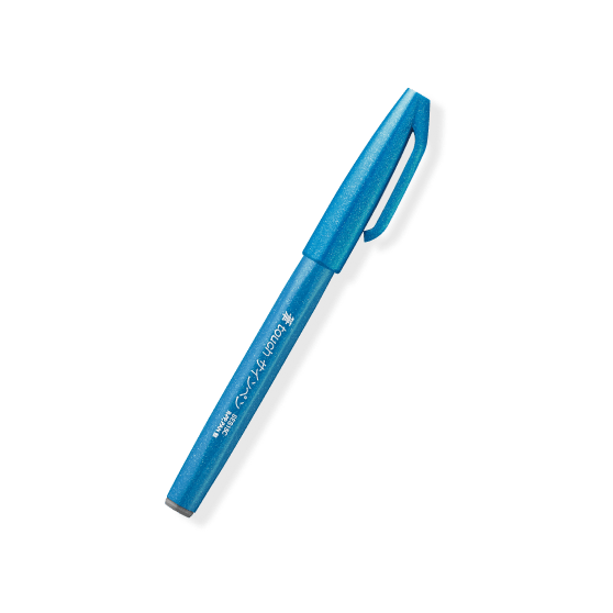 Pentel Fude Touch Brush Sign Pen - Series 1 (18 colors) - Sky Blue by Techo Treats Stationery