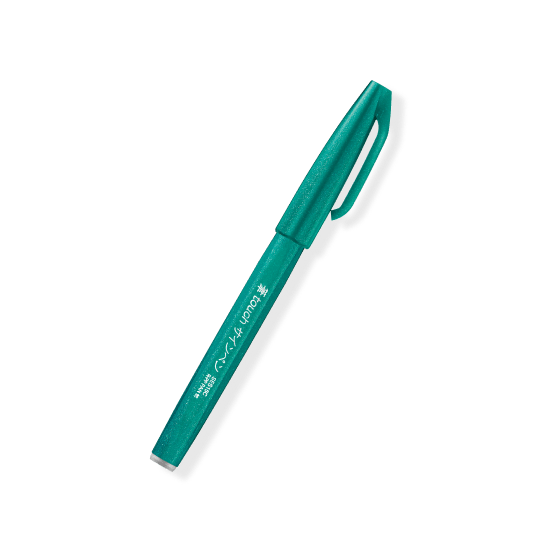 Pentel Fude Touch Brush Sign Pen - Series 1 (18 colors) - Turquoise Green by Techo Treats Stationery