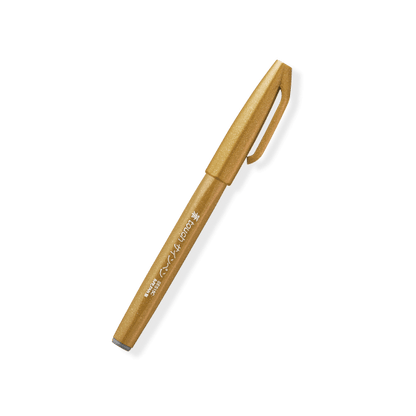 Pentel Fude Touch Brush Sign Pen - Series 1 (18 colors) - Yellow Ocher by Techo Treats Stationery