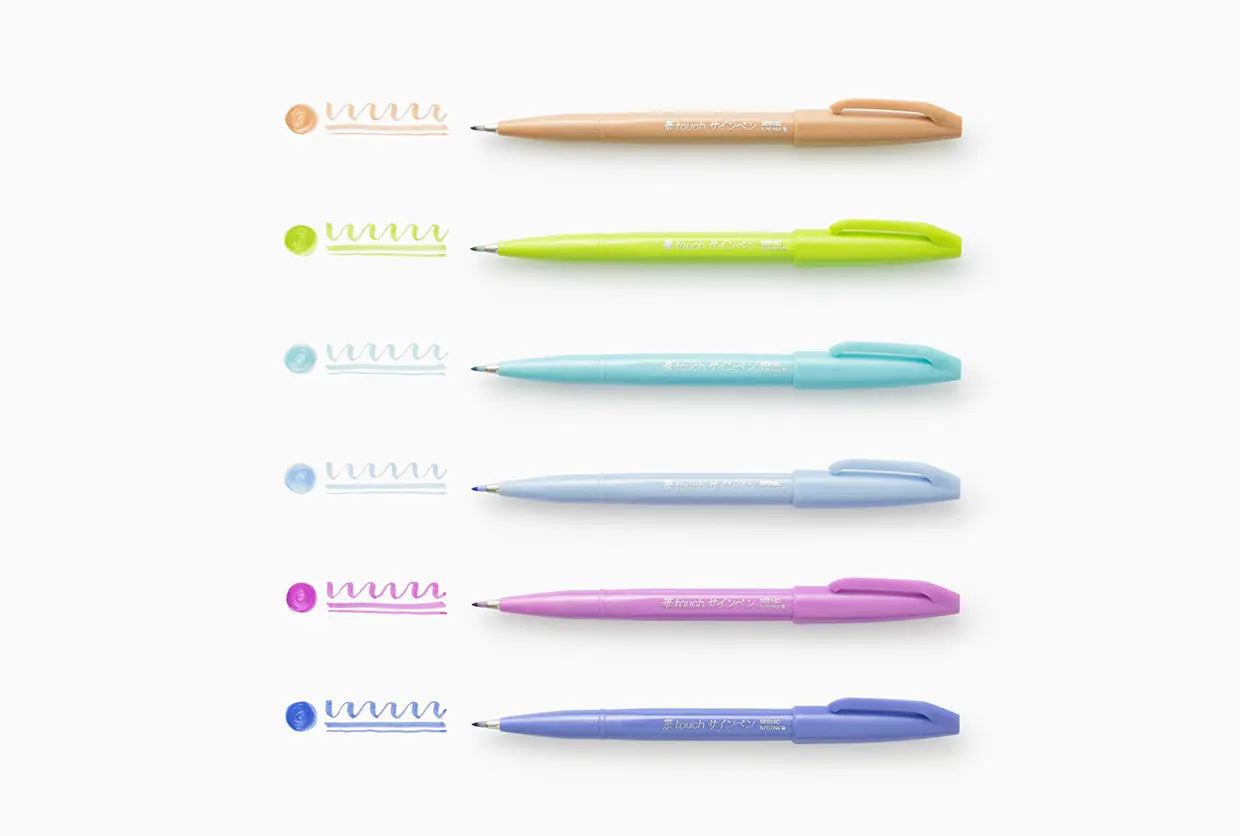 Pentel Fude Touch Brush Sign Pen - Series 2 (6 colors) - Pale Brown by Techo Treats Stationery