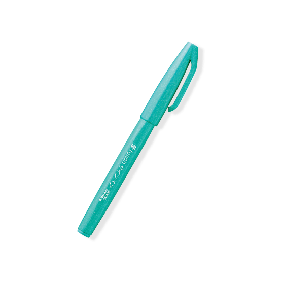 Pentel Fude Touch Brush Sign Pen - Series 3 (6 colors) - Emerald Green by Techo Treats Stationery