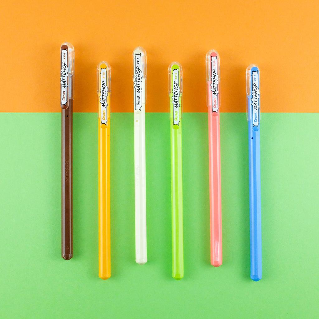 Pentel MATTEHOP 1.0mm Gel Roller Pen (14 colors) - Red by Techo Treats Stationery