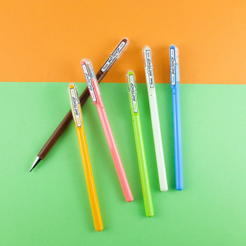 Pentel MATTEHOP 1.0mm Gel Roller Pen (14 colors) - Red by Techo Treats Stationery