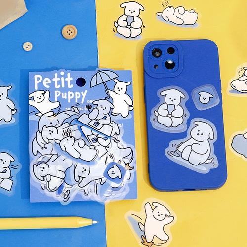Petit Puppy Clear Sticker - Blue - Techo Treats