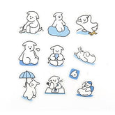 Petit Puppy Clear Sticker - Blue - Techo Treats