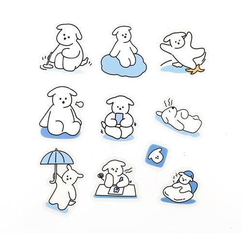 Petit Puppy Clear Sticker - Blue - Techo Treats
