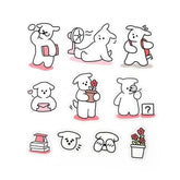 Petit Puppy Clear Sticker - Pink - Techo Treats