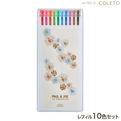 PILOT Pilot x Paul &amp; Joe Vol.2 Hi-Tec-C Coleto 10-color Refills Set with Case (2 designs) - White by Techo Treats Stationery
