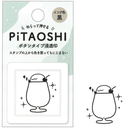 PiTAOSHI Button Type Penetrating Stamp - Cream Soda - KAMIO JAPAN - Default Title by Techo Treats Stationery