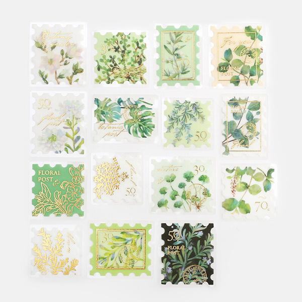 Plant Encyclopedia Foil-stamped Flake Seal - Green - Techo Treats