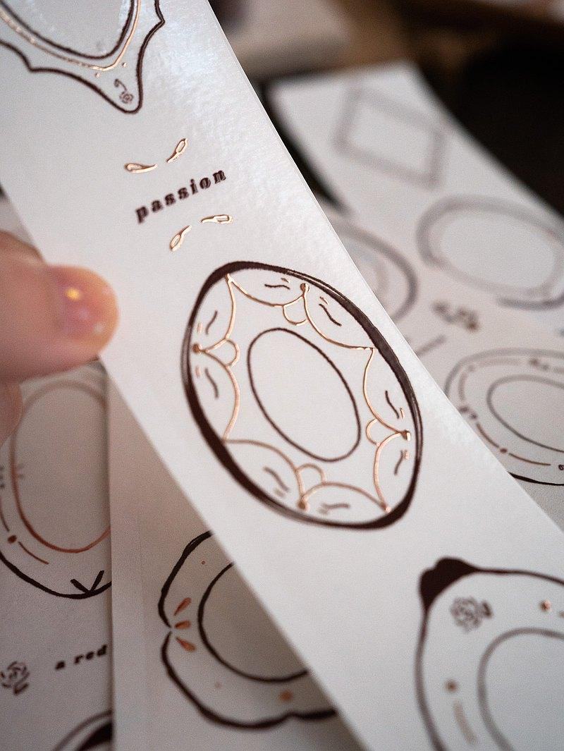 plates (Rose Gold ver.) - Masking Tape with Release Paper (Glossy PET) - Techo Treats