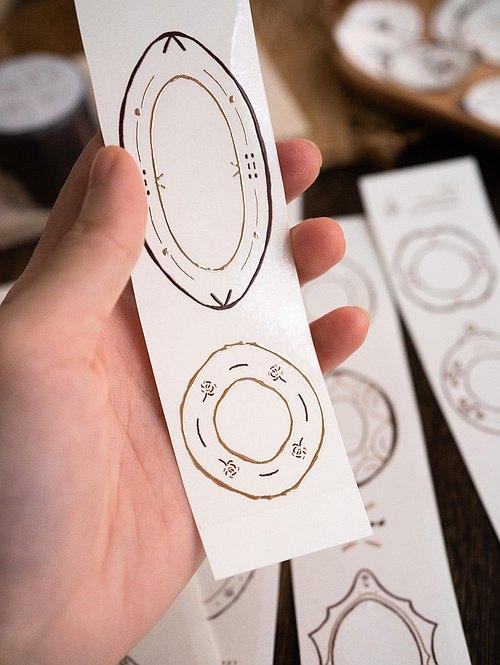 plates (Rose Gold ver.) - Masking Tape with Release Paper (Glossy PET) - Techo Treats