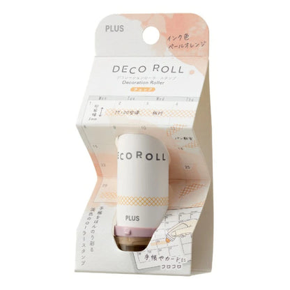 PLUS DECO ROLL Rolling Stamp - Check (Pale Orange) - Default Title by Techo Treats Stationery