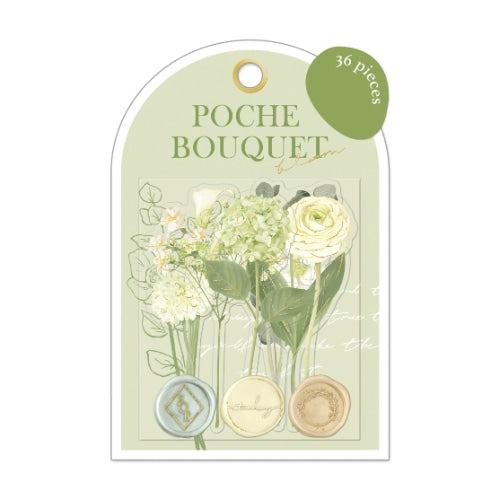 Poche Bouquet Flake Stickers - Lime Green - Techo Treats