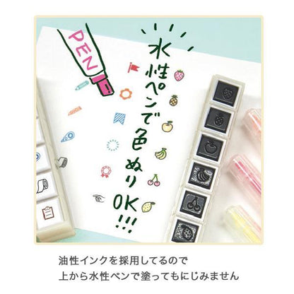 Pochitto 6 Push-button Stamp Vol. 1 - Simple Mark - Techo Treats