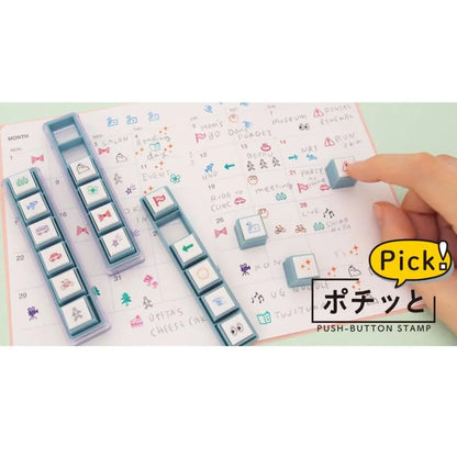Pochitto Pick! Detachable Push-button Stamp Vol.1 - Panda Emojis - Kodomo no Kao - Default Title by Techo Treats Stationery