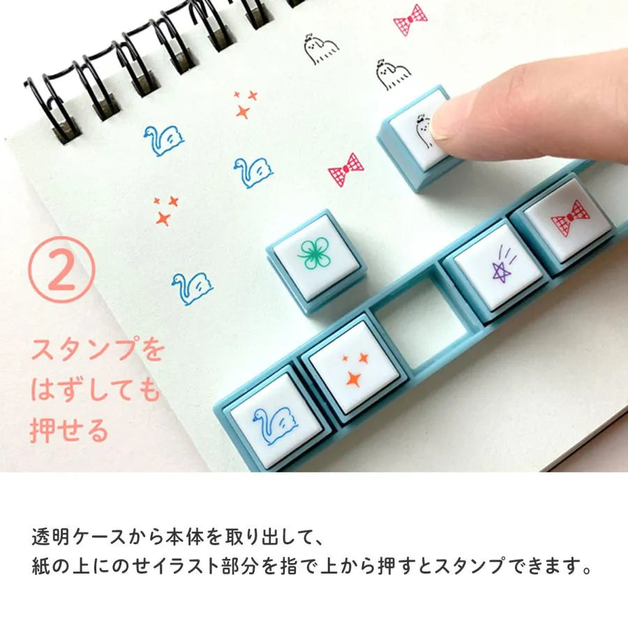 Pochitto Pick! Detachable Push-button Stamp Vol.1 - Panda Emojis - Kodomo no Kao - Default Title by Techo Treats Stationery