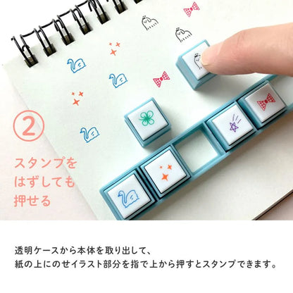 Pochitto Pick! Detachable Push-button Stamp Vol.1 - Panda Emojis - Kodomo no Kao - Default Title by Techo Treats Stationery