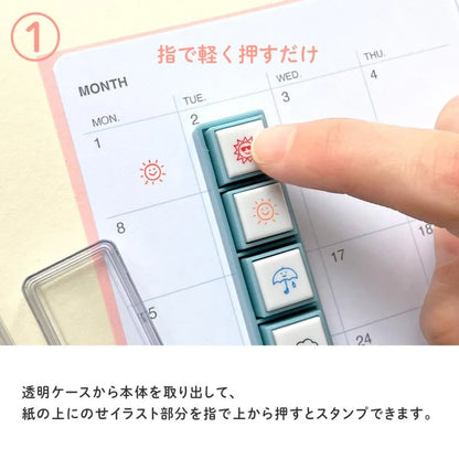Pochitto Pick! Detachable Push-button Stamp Vol.1 - Panda Emojis - Kodomo no Kao - Default Title by Techo Treats Stationery