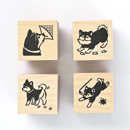 Pranks on the Edge Rubber Stamp Set - Shiba Inu