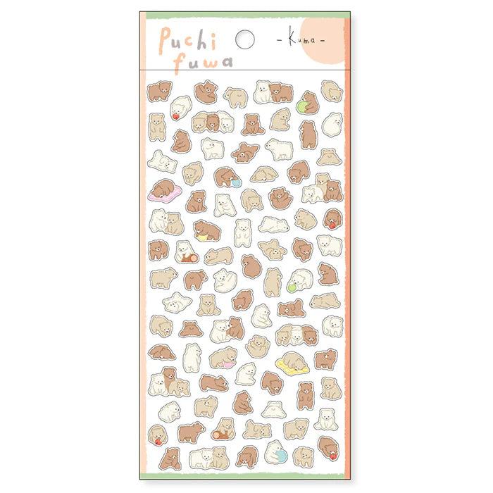 Puchifuwa Tiny Puffy Sticker - Bear - Techo Treats