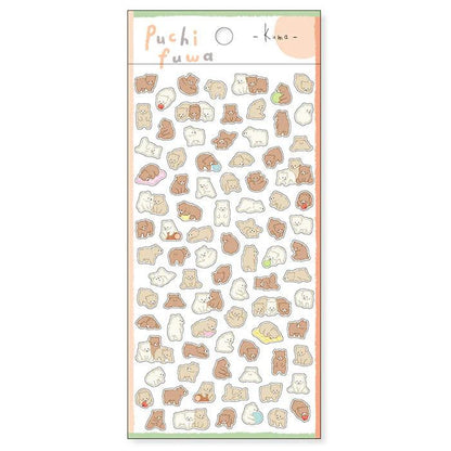 Puchifuwa Tiny Puffy Sticker - Bear - Techo Treats