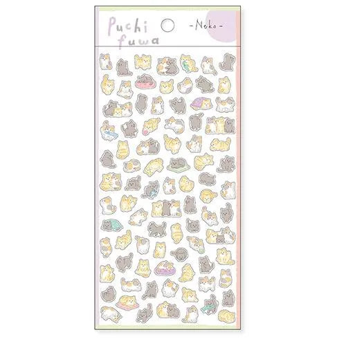 Puchifuwa Tiny Puffy Sticker - Cat - Techo Treats