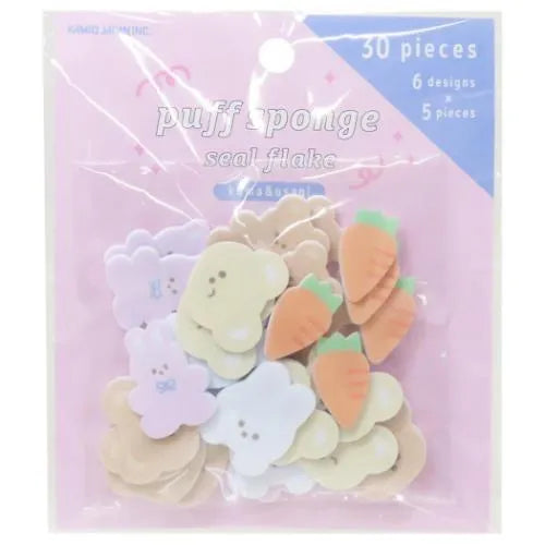 Puff Sponge Seal Flake - Bear and Rabbit - KAMIO JAPAN - Default Title by Techo Treats Stationery