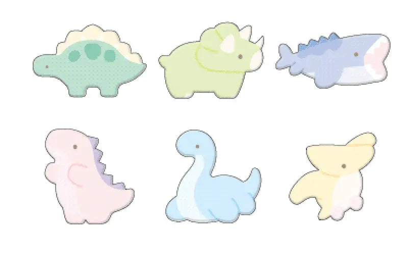 Puff Sponge Seal Flake - Dinosaurs - KAMIO JAPAN - Default Title by Techo Treats Stationery