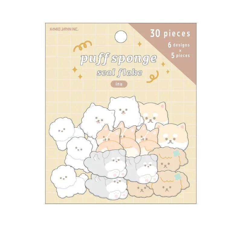 Puff Sponge Seal Flake - Dogs - KAMIO JAPAN - Default Title by Techo Treats Stationery