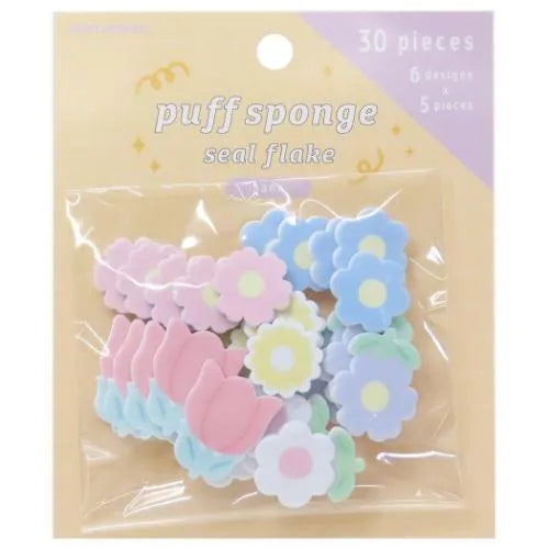 Puff Sponge Seal Flake - Flowers - KAMIO JAPAN - Default Title by Techo Treats Stationery