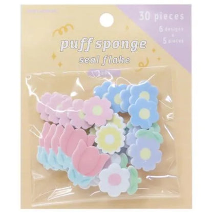Puff Sponge Seal Flake - Flowers - KAMIO JAPAN - Default Title by Techo Treats Stationery