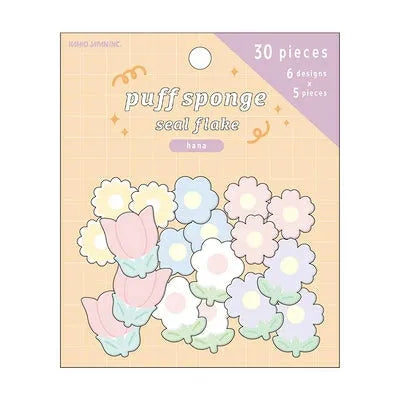 Puff Sponge Seal Flake - Flowers - KAMIO JAPAN - Default Title by Techo Treats Stationery