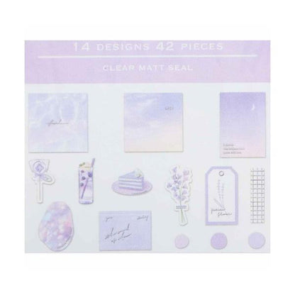 Q-LiA Colorfilm Seal Bright Flake Stickers - Chiffon Purple - Default Title by Techo Treats Stationery