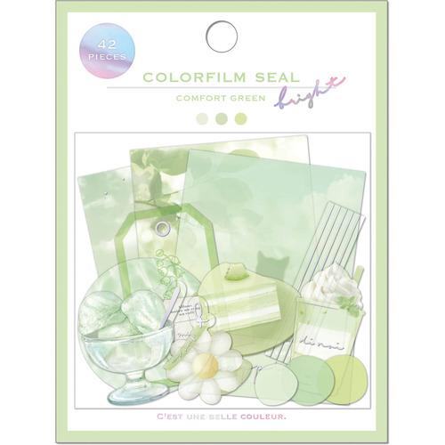 Q-LiA Colorfilm Seal Bright Flake Stickers - Comfort Green - Default Title by Techo Treats Stationery