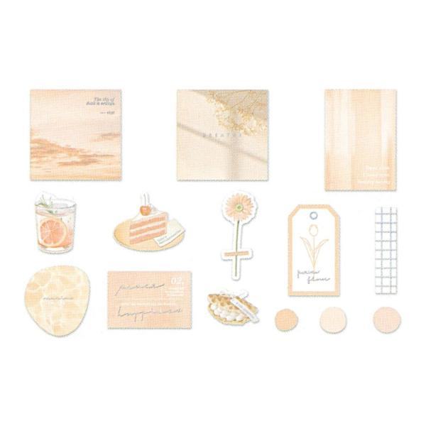 Q-LiA Colorfilm Seal Bright Flake Stickers - Sherbet Orange - Default Title by Techo Treats Stationery