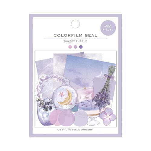 Q-LiA Colorfilm Seal Flake Stickers - Sunset Purple - Default Title by Techo Treats Stationery