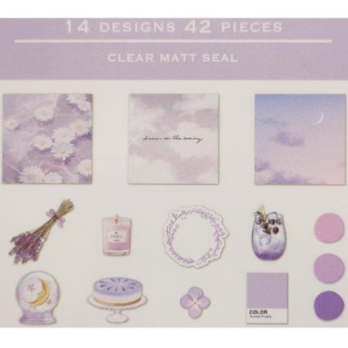 Q-LiA Colorfilm Seal Flake Stickers - Sunset Purple - Default Title by Techo Treats Stationery