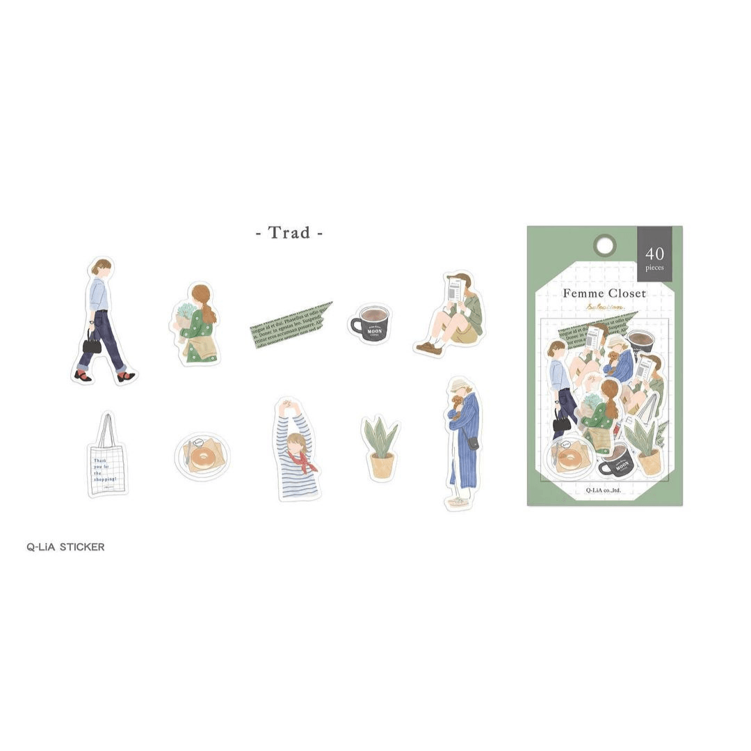 Q-LiA Femme Closet Flake Stickers - Trad - Default Title by Techo Treats Stationery