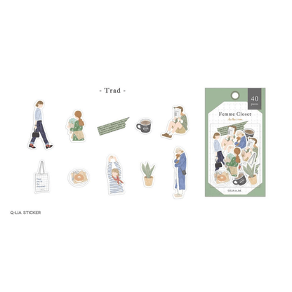 Q-LiA Femme Closet Flake Stickers - Trad - Default Title by Techo Treats Stationery