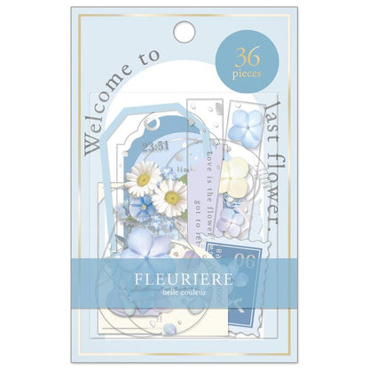 Q-LiA Fleuriere Flake Stickers - Blue - Default Title by Techo Treats Stationery