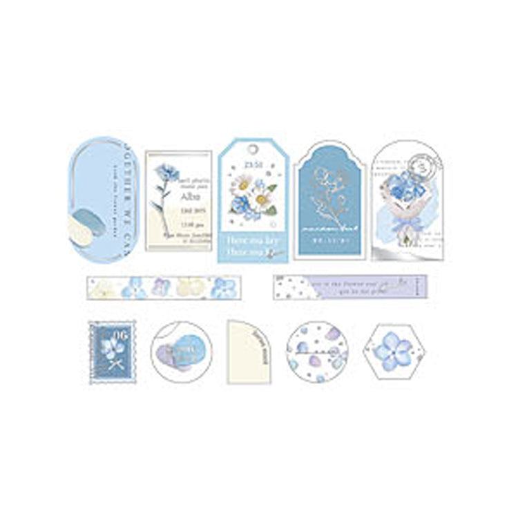 Q-LiA Fleuriere Flake Stickers - Blue - Default Title by Techo Treats Stationery