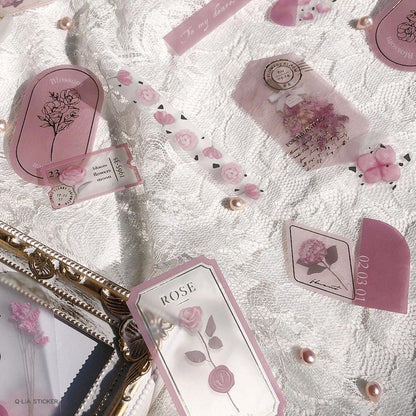 Q-LiA Fleuriere Flake Stickers - Ivory - Default Title by Techo Treats Stationery