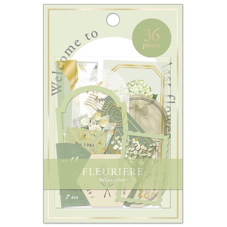 Q-LiA Fleuriere Flake Stickers - Lime Green - Default Title by Techo Treats Stationery