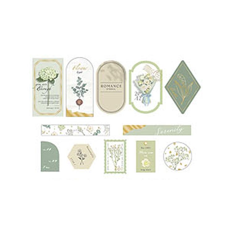 Q-LiA Fleuriere Flake Stickers - Lime Green - Default Title by Techo Treats Stationery