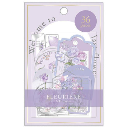 Q-LiA Fleuriere Flake Stickers - Purple - Default Title by Techo Treats Stationery