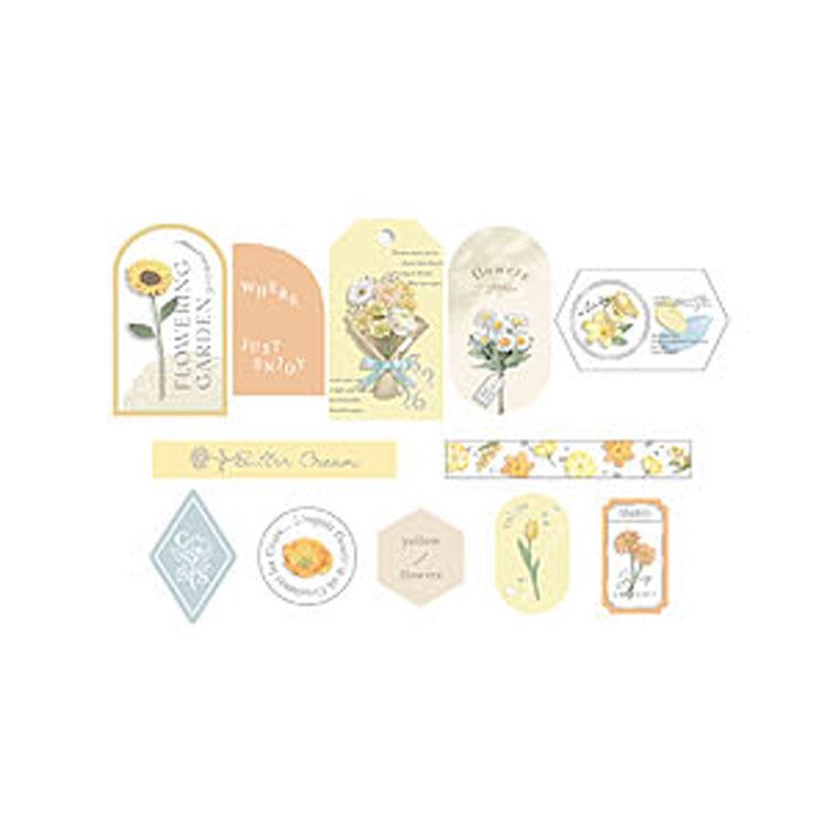Q-LiA Fleuriere Flake Stickers - Yellow - Default Title by Techo Treats Stationery