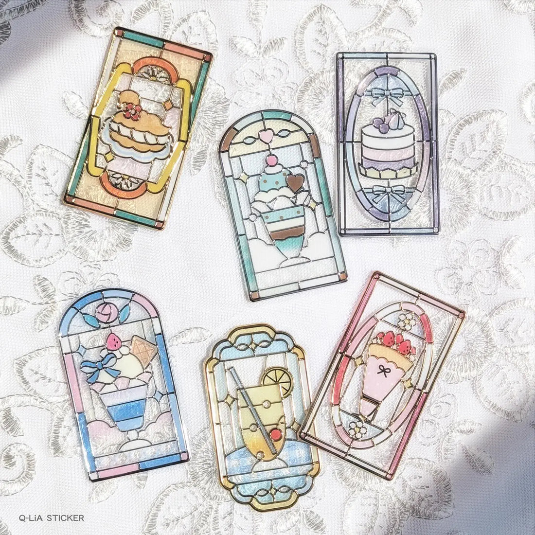 Q-LiA GLASS PARLOR Clear Sticker Vol.2 - Bundle of 6 Packs
