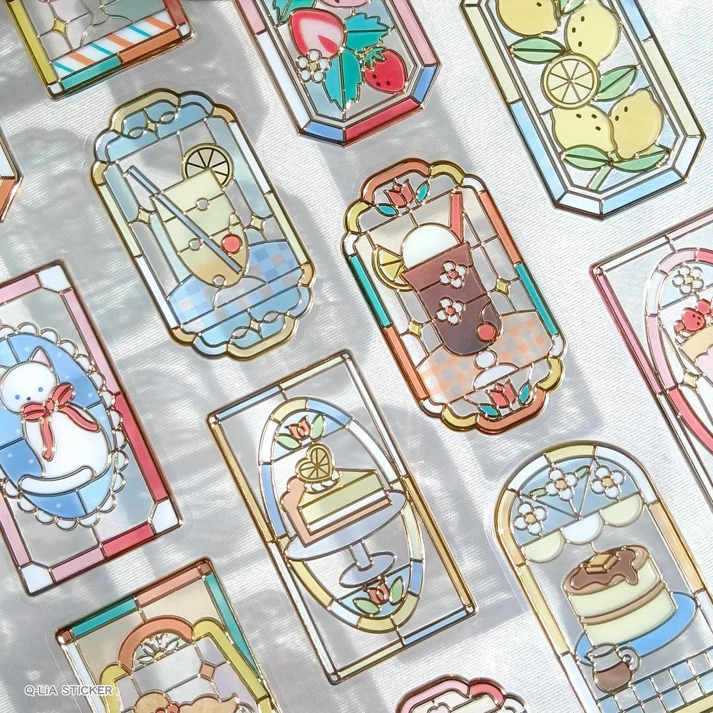 Q-LiA GLASS PARLOR Clear Sticker Vol.2 - Bundle of 6 Packs - Techo Treats